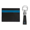 Neo Card Holder + Key Ring Gift Set - Black / Blue