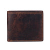 Dark Vintage Leather Wallet with RFID Blocking - Brown