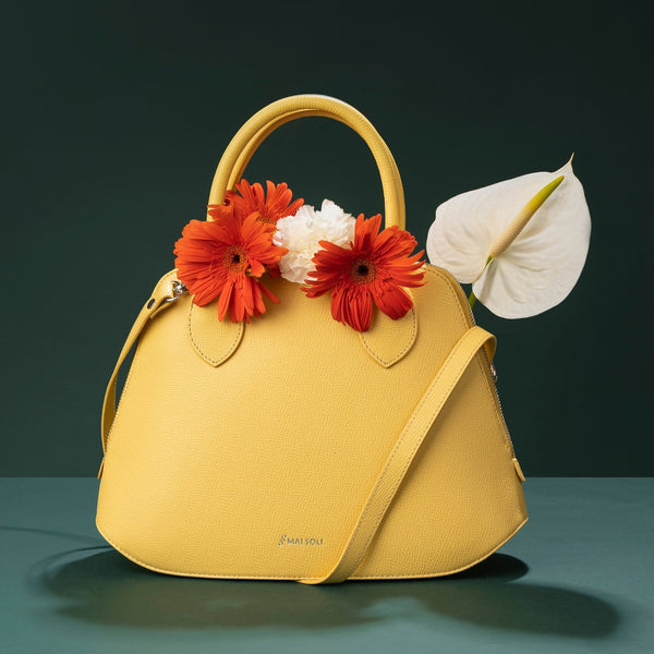 Stella Satchel Bag - Lime Yellow