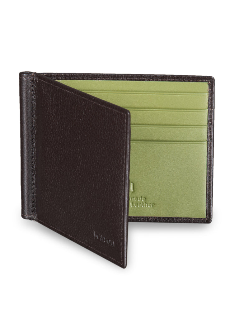 Dollaro RFID Protected Money Clip Wallet And Card Holder - Brown