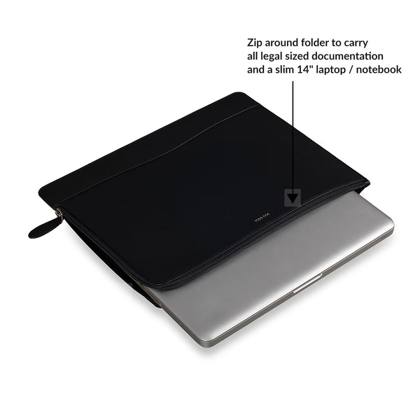 Metro - Slim Laptop Sleeve and Document Holder - Black