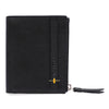 Neo Leather Two Fold Wallet with zip pocket - Black / Yellow