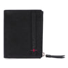 Neo Leather Two Fold Wallet with zip pocket - Black / Red