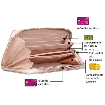 Cosmos Zip-around Wallet - Nude Pink