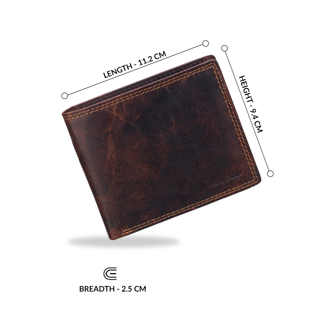 Buy Hammonds Flycatcher RFID Protected Genuine Leather Wallet for Mens - 7  Card Slots, Zipper Coin Pocket - Gift for Him on Any Occasion @ ₹498.00