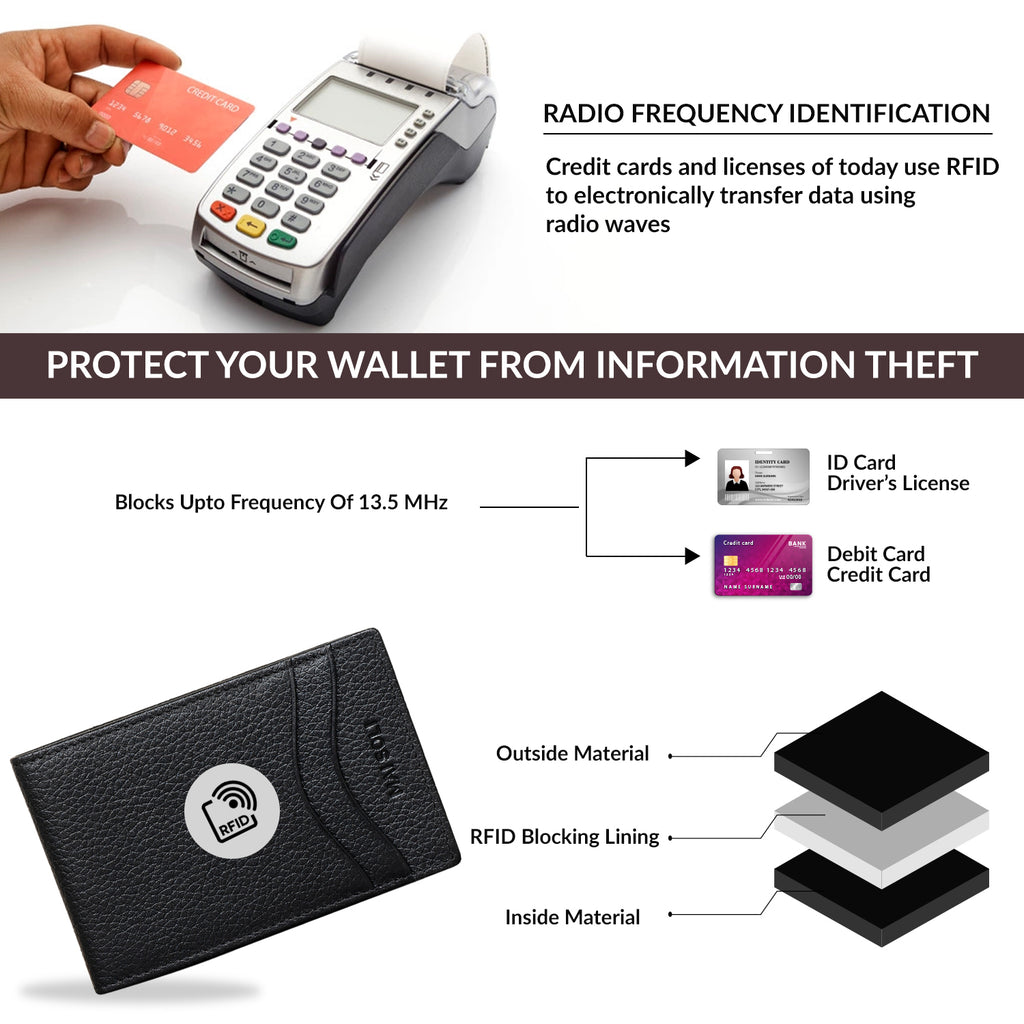 Dollaro RFID Protected Money Clip Wallet with Coin Pocket - Black – Mai Soli