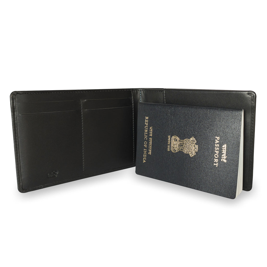 Black Passport Cover, Leather Look Passport Cover, Travel Cover for Passport, International Travel Accessory