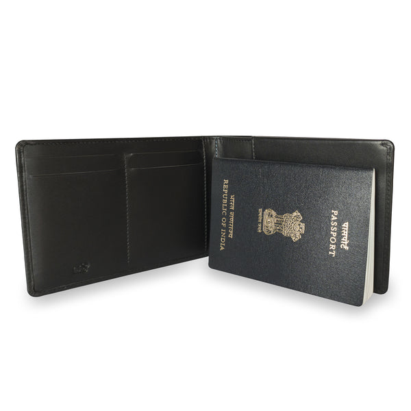 Neo Travel Wallet with Passport Holder - Black / Blue