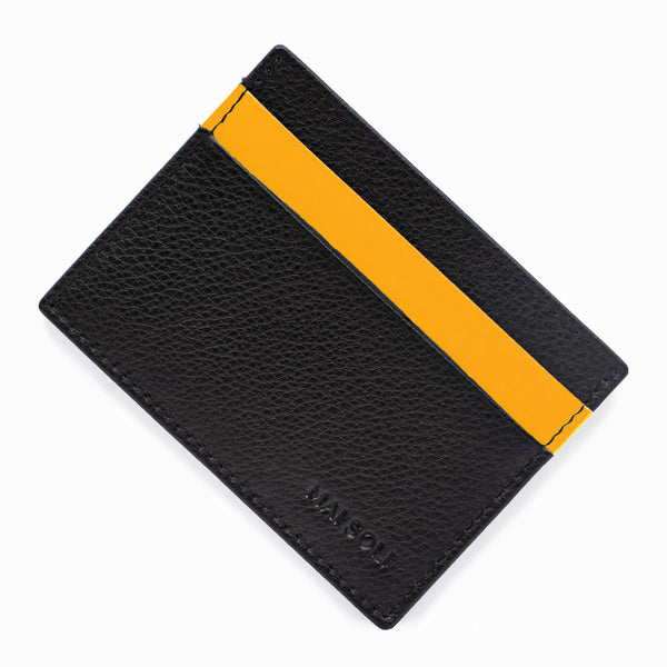 Neo Leather Card Holder -Black / Yellow