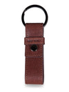 Cleo Leather Metal Key Ring - Brown