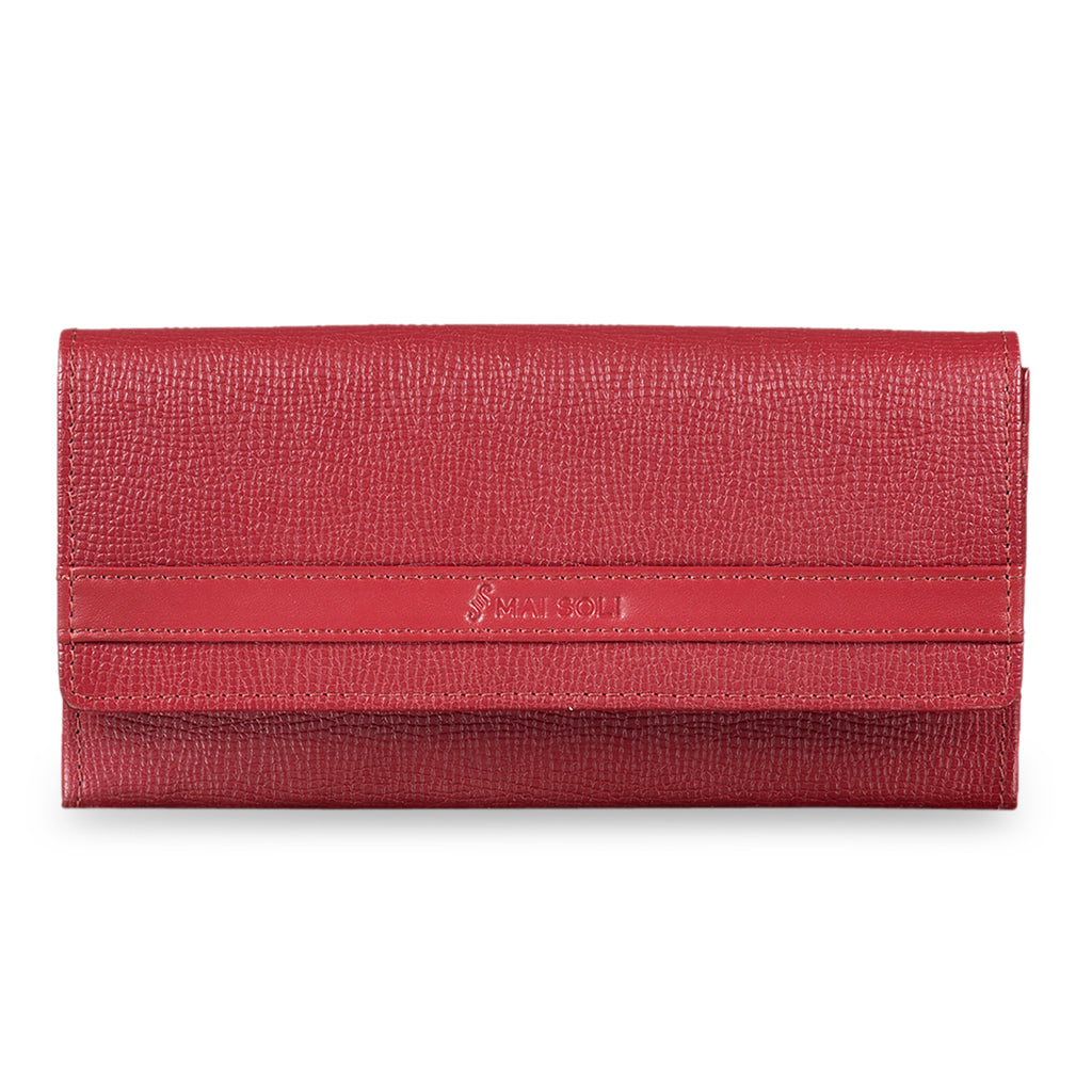 Crimson Red Vegan Leather Zip Wallet Buy At DailyObjects
