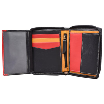 Rainbow Zip Around Wallet - Black