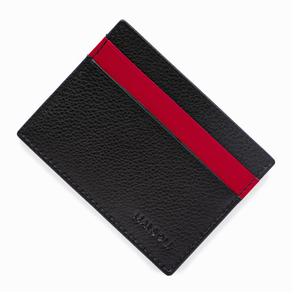 Neo Leather Card Holder -Black / Red