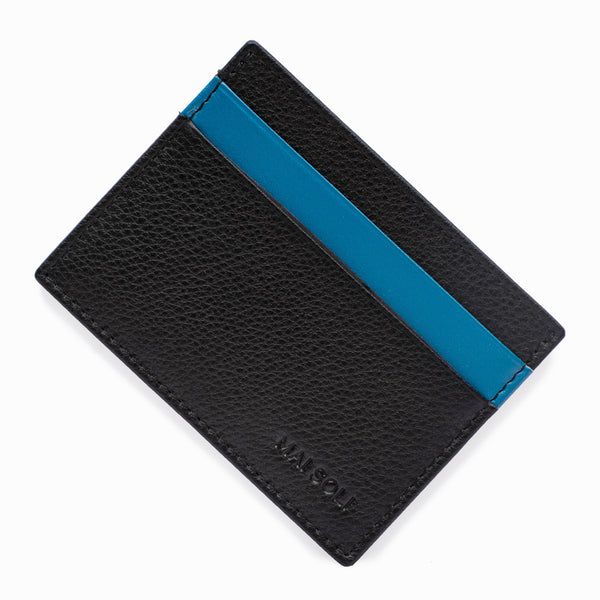 Neo Leather Card Holder -Black / Blue