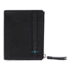 Neo Leather Two Fold Wallet with zip pocket - Black / Blue