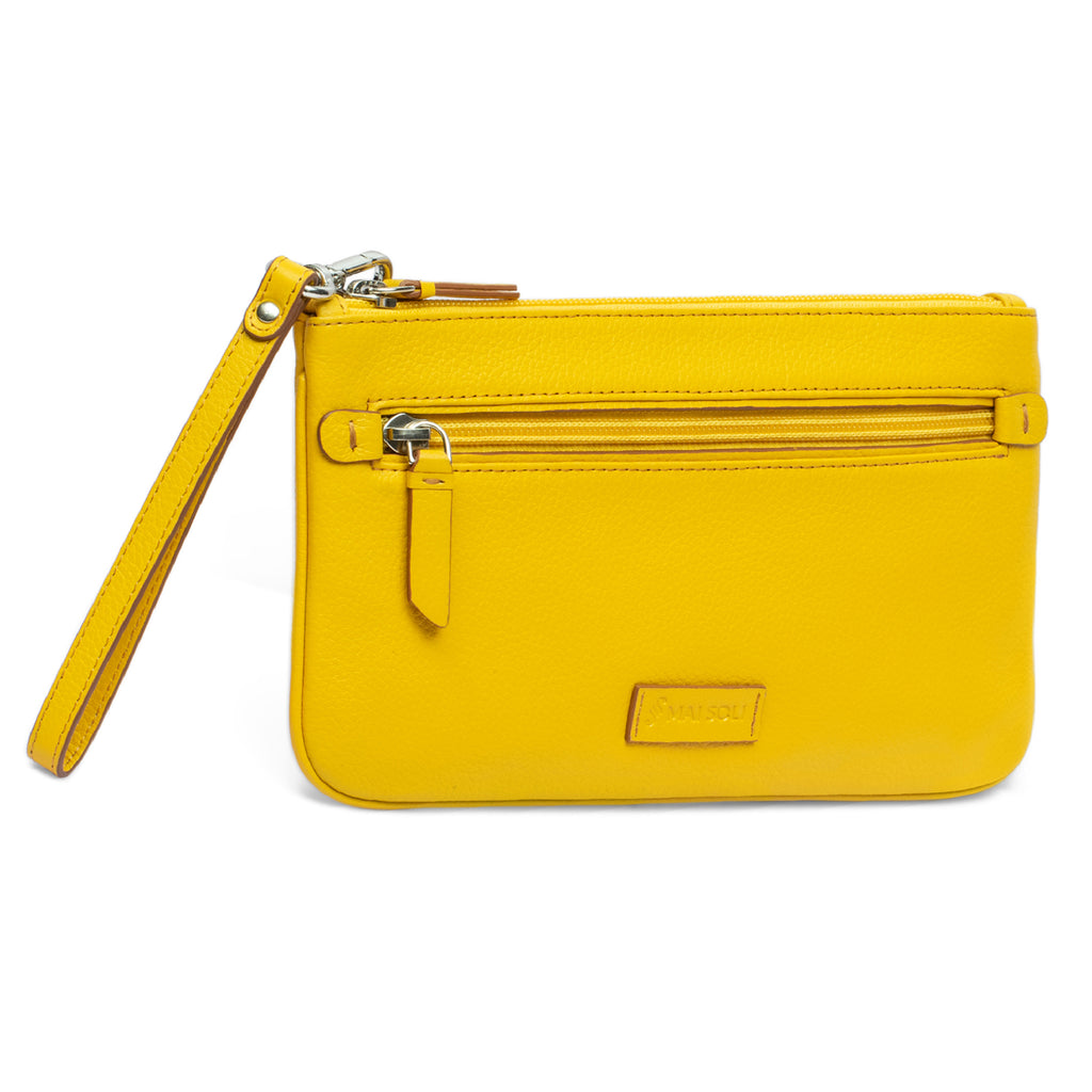 Virginia Large Slim Wristlet Pouch Yellow Mai Soli