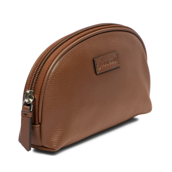 Dome Large Cosmetic Case - Cognac Brown
