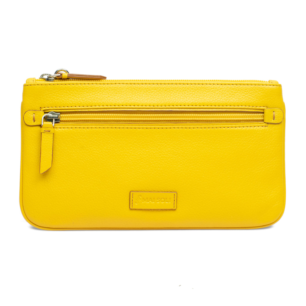 Yellow wristlet hot sale wallet