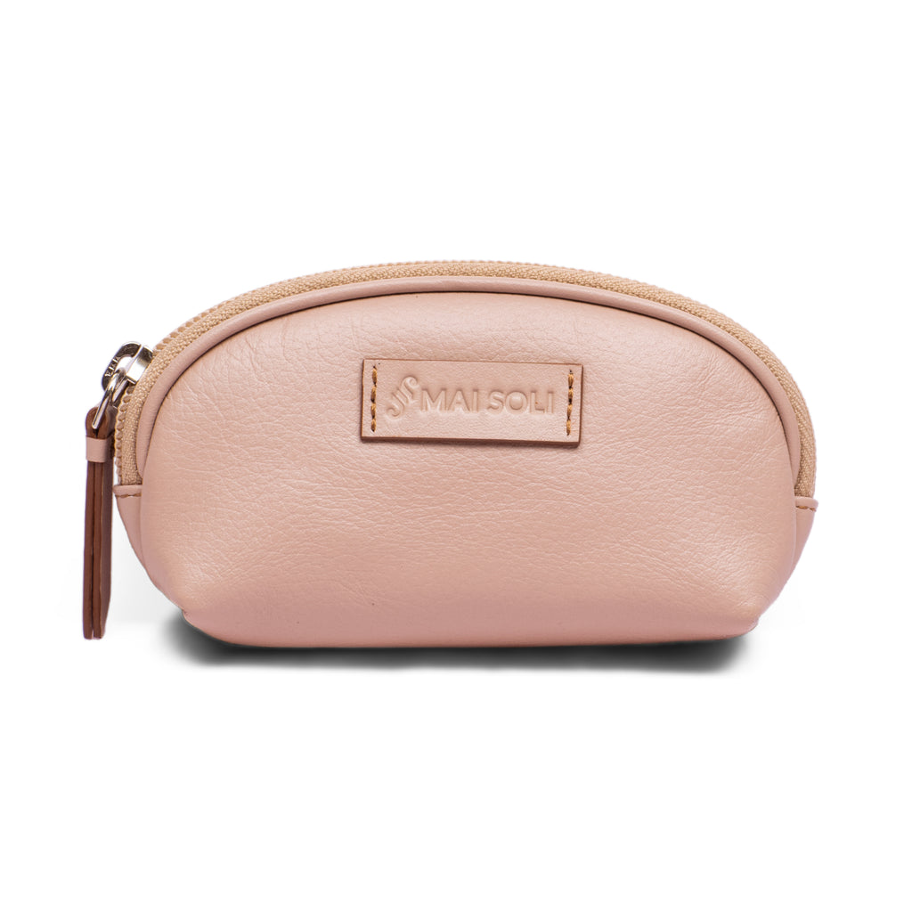 Pink Leather Small Wristlet Coin Wallet 