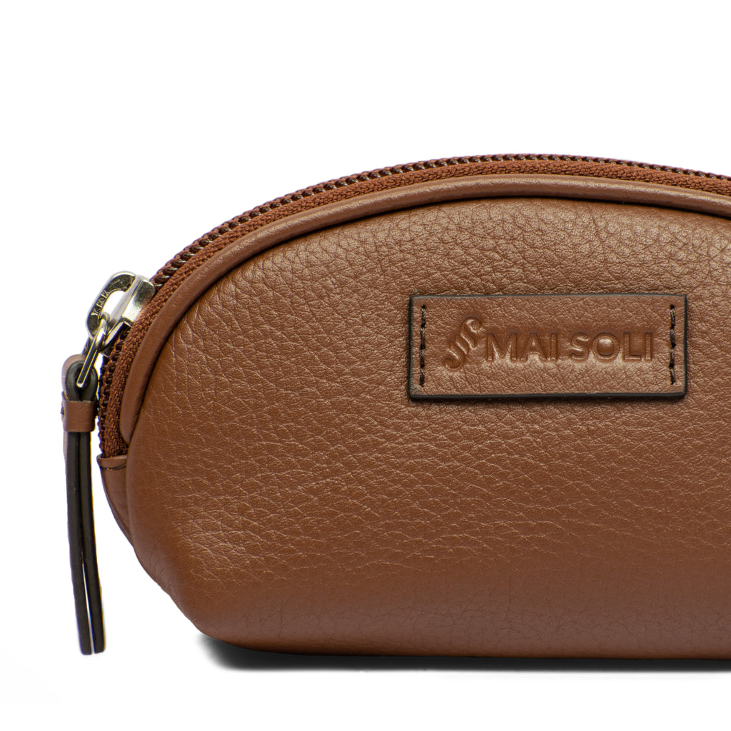 Leather Key Pouch - Light Cognac