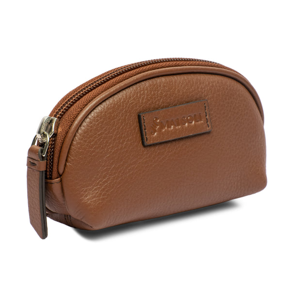 Dome Small Key Pouch - Cognac Brown
