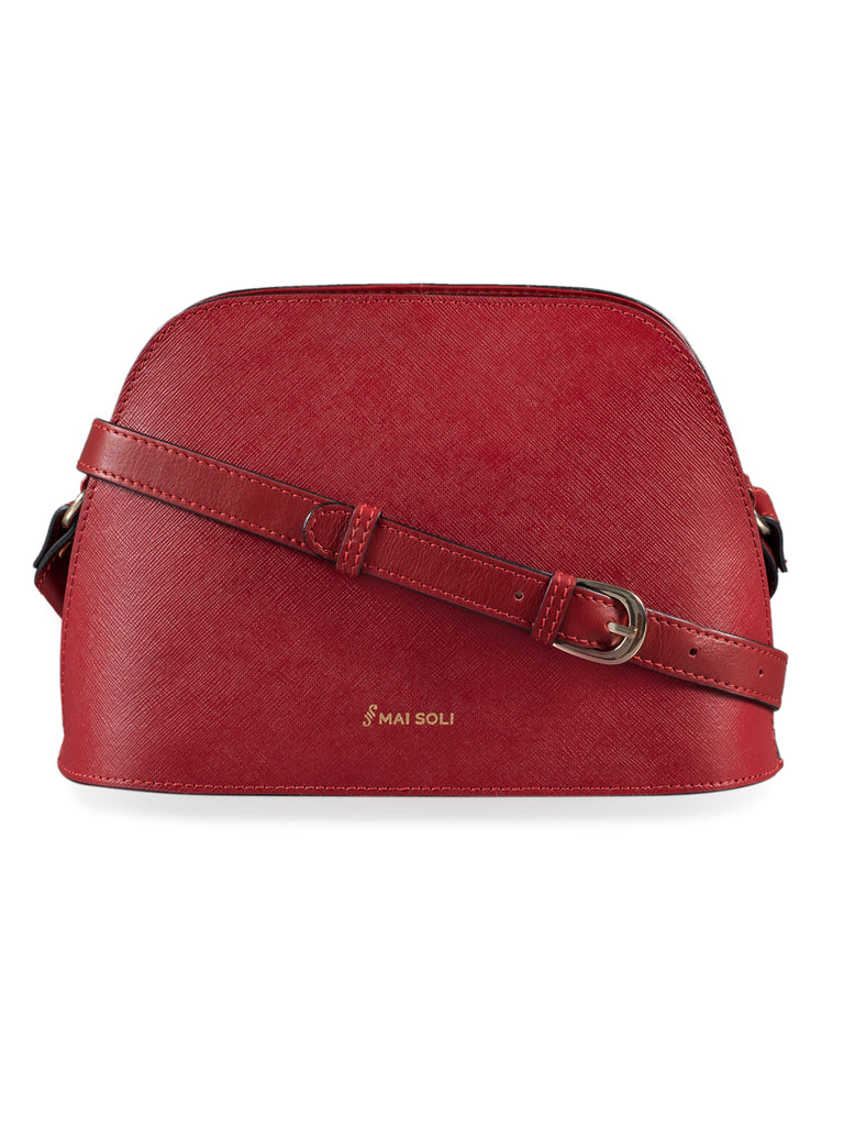 Tiny Anvil Leather – Red Leather Sling Bag Backpack